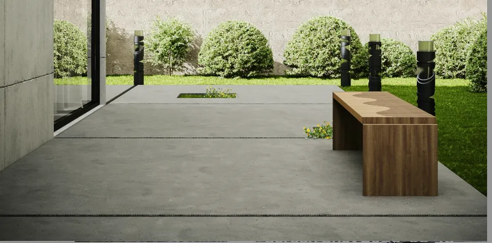 Modern concrete patio at residential home surface in Renton WA